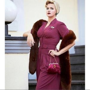 Miss Candyfloss GiGi Jumpsuit Burgundy UK16 USA12